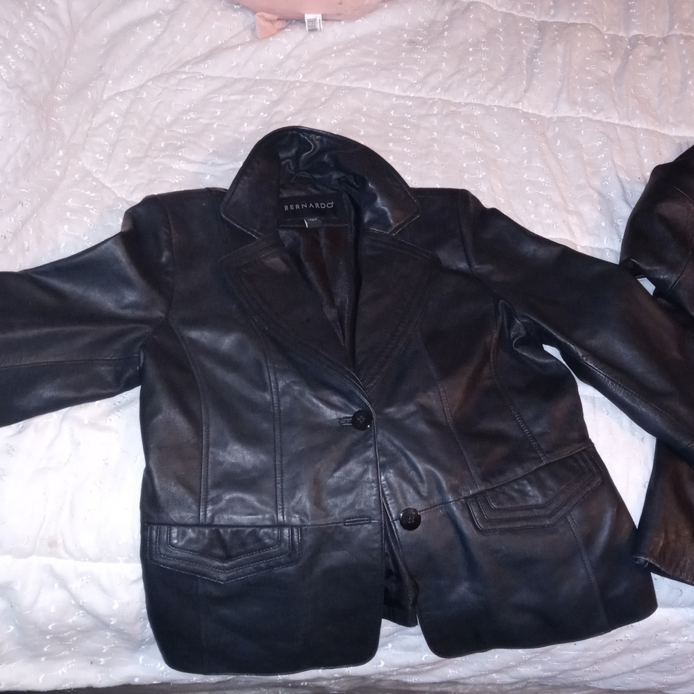 Bernardo black leather jacket